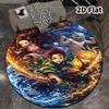 Demon Slayer Kimetsu No Yaiba Round Area Rug Carpet Rug For Living Room Bedroom Sofa Playroom Decor Nonslip Floor Mat