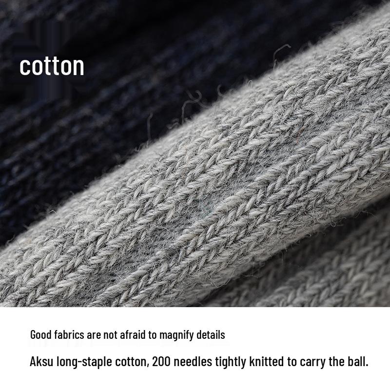 Men's Seamless Mid-Calf Socks - Pure Cotton, Antibacterial, Odor-Resistant, Sweat-Absorbent, Breathable for Spring/Fall/Winter Business Wear.