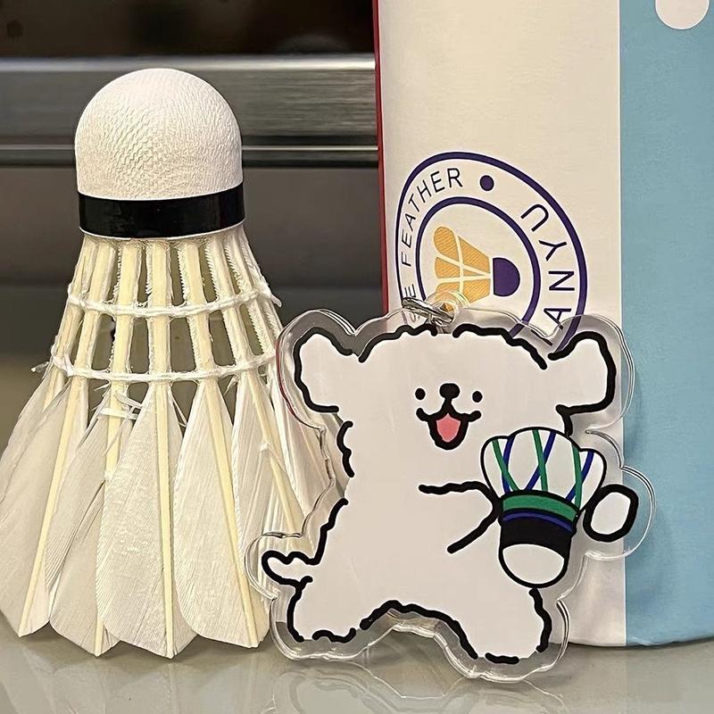 

Брелок для ключей Cartoon Line Puppy Play Badminton Series, школьный портфель, украшения, аксессуары, подарки