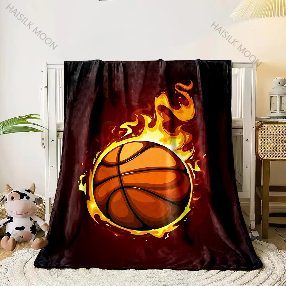 3D Basketball Theme Printed Blankets Bedroom Sofa Camping Airplane Travel Portable Blankets Multi-Scene Available Holiday Gifts