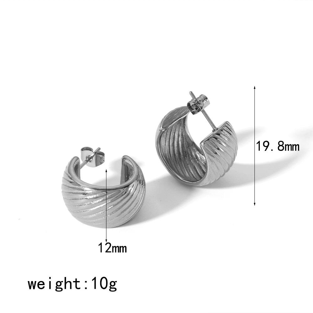

Простые геометрические серьги из нержавеющей стали с 18-каратным золотым покрытием, серьги-полоски C, женская мода
