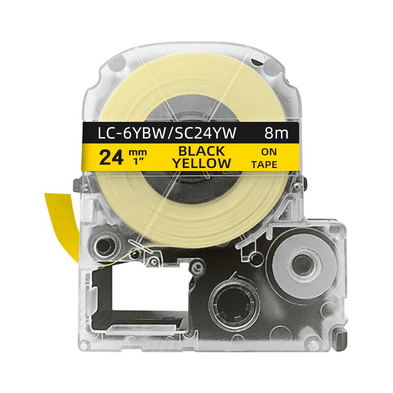 Techain Label Tape, Yellow/Black, 24mm 24mm