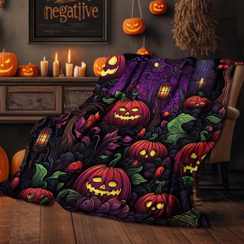 Halloween Print Flannel Blanket Soft Cozy Throw Bed Sofa Plush Fleece 70x100 To 150x200cm