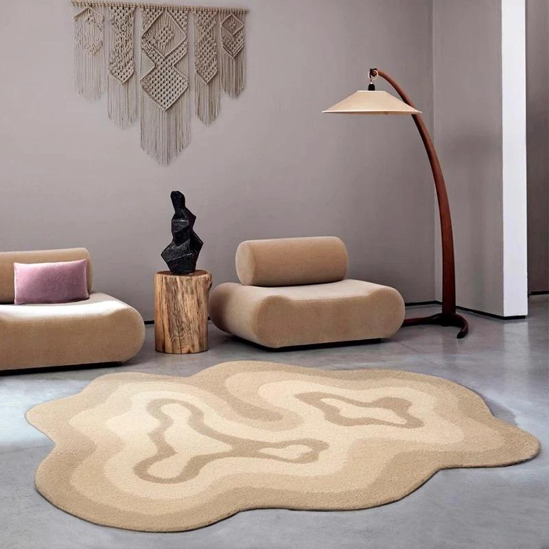 Irregular Carpets For Living Room Modern Style Bedroom Decor Carpet Thicken Lounge Anti-Slip Floor Mat Fluffy Plush Bedside Rug