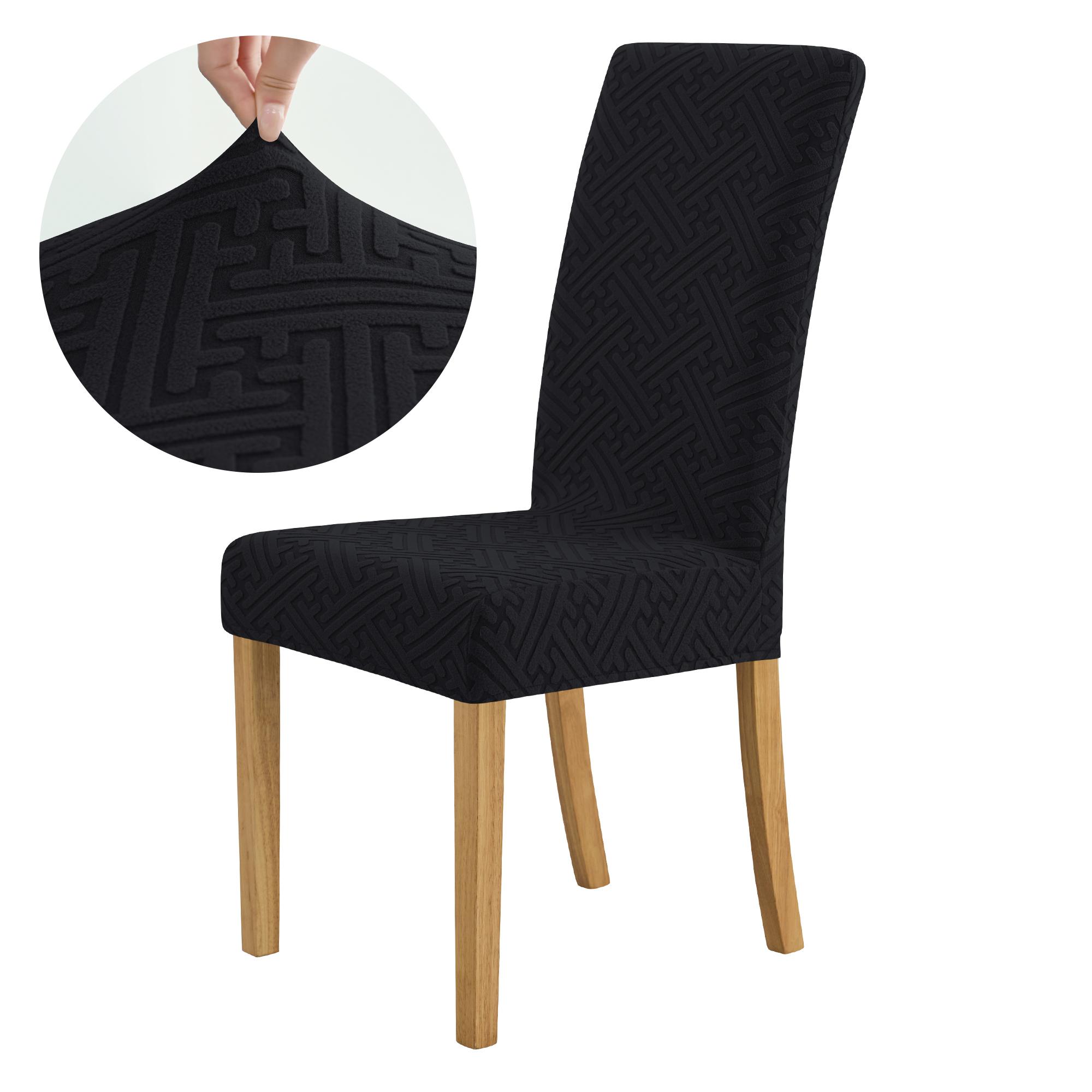 

Эластичный жаккардовый чехол на стул для столовой, плотный пылезащитный чехол-накидка для обеденного, кухонного стула, для отеля, свадебного банкета 1 Piece