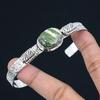 Anniversary Gift For Her Natural Green Swiss Opal Bangle Adjustable 925 Silver