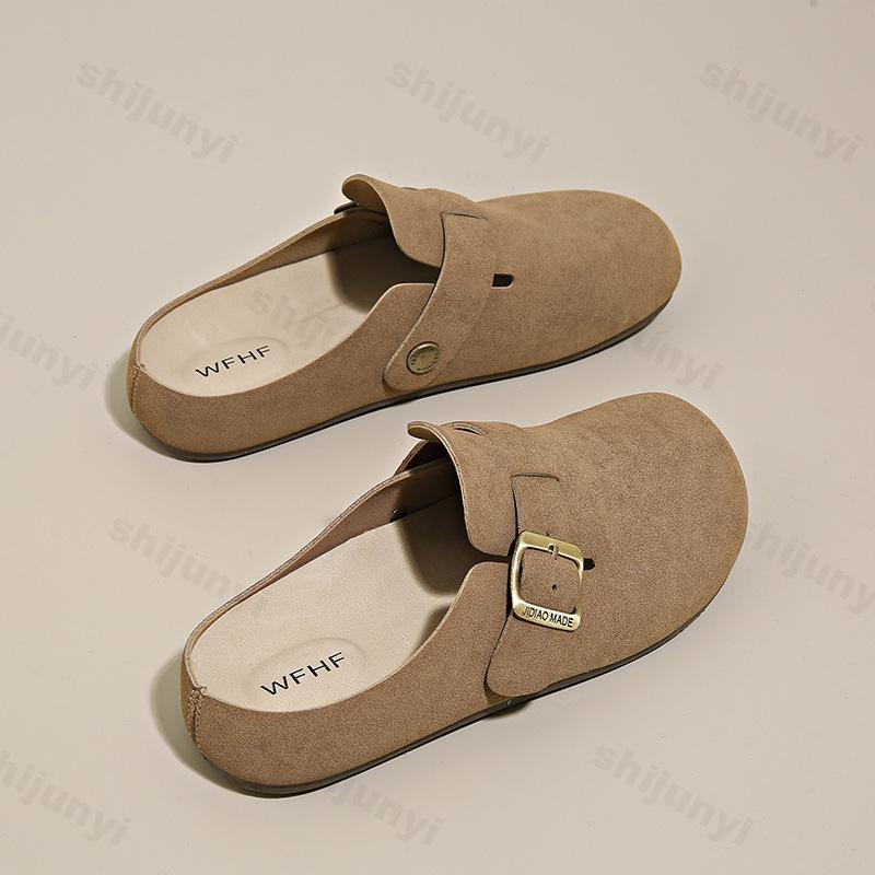Fashion Woman Retro Suede Clog Slippers Women's Soft Cork Sole Comfortable Casual Mules Indoor & Outdoor Non-Slip Fashion Home Slippers