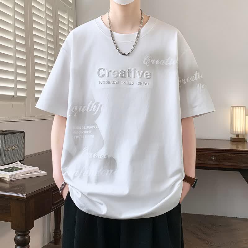 Men s Letter Print Casual T-Shirt M