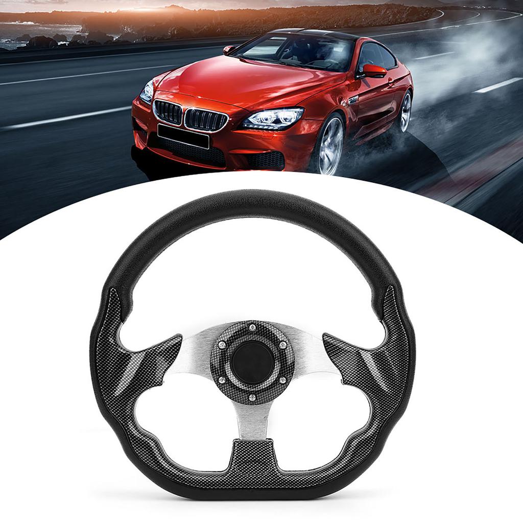 320MM Universelt Bilratt Racing Drift Karbonfiberstil med Hornknapp