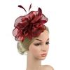 Elegant Organza Hair Drop Fascinator Hat Women Headpiece with Feather Bridal Wedding Show Race Millinery Hair Accessories
