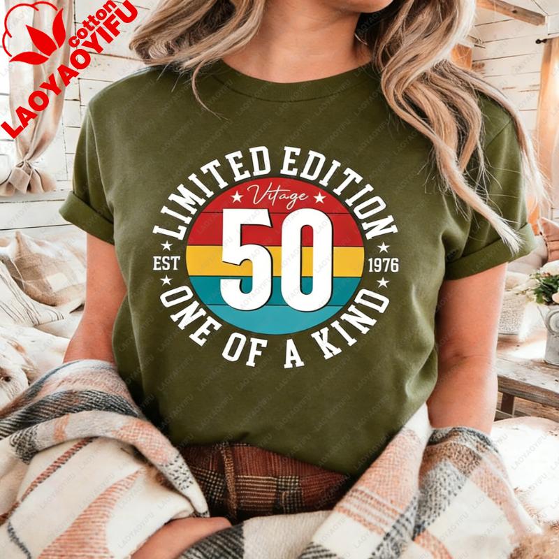 Custom Vintage Limited Edition Cassette Graphic Tshirt Personalized 1976 Shirt 50th Birthday Gift For Wounisex Unisex Shortsleev