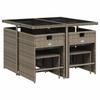 VidaXL 9-Piece Garden Dining Set with Cushions, Dining Chairs with Armrests, Furniture Set with Table, 3211136
