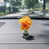 1pc Cute Sunflower Car Decoration To Heal Fresh Flowers Car Center Decor Car Ornaments Auto Interior Dashboard Accessories
