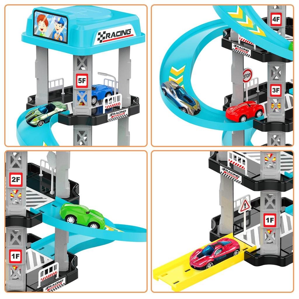 Tcvents Stavební vozidlo Hračka Tesař Hra na povolání Parkoviště 3D Mini sada autíček Železniční sada Plarail Dětská autíčka Model pracovního auta Automobil