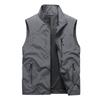 Stand Collar Vest Workwear Multi-pocket Vest Men's Vest Sleeveless