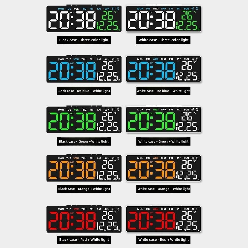 2 Alarms Large Digital Clock 12/24H Format Dual Control Table Clock Alarm Clock  for Living Room