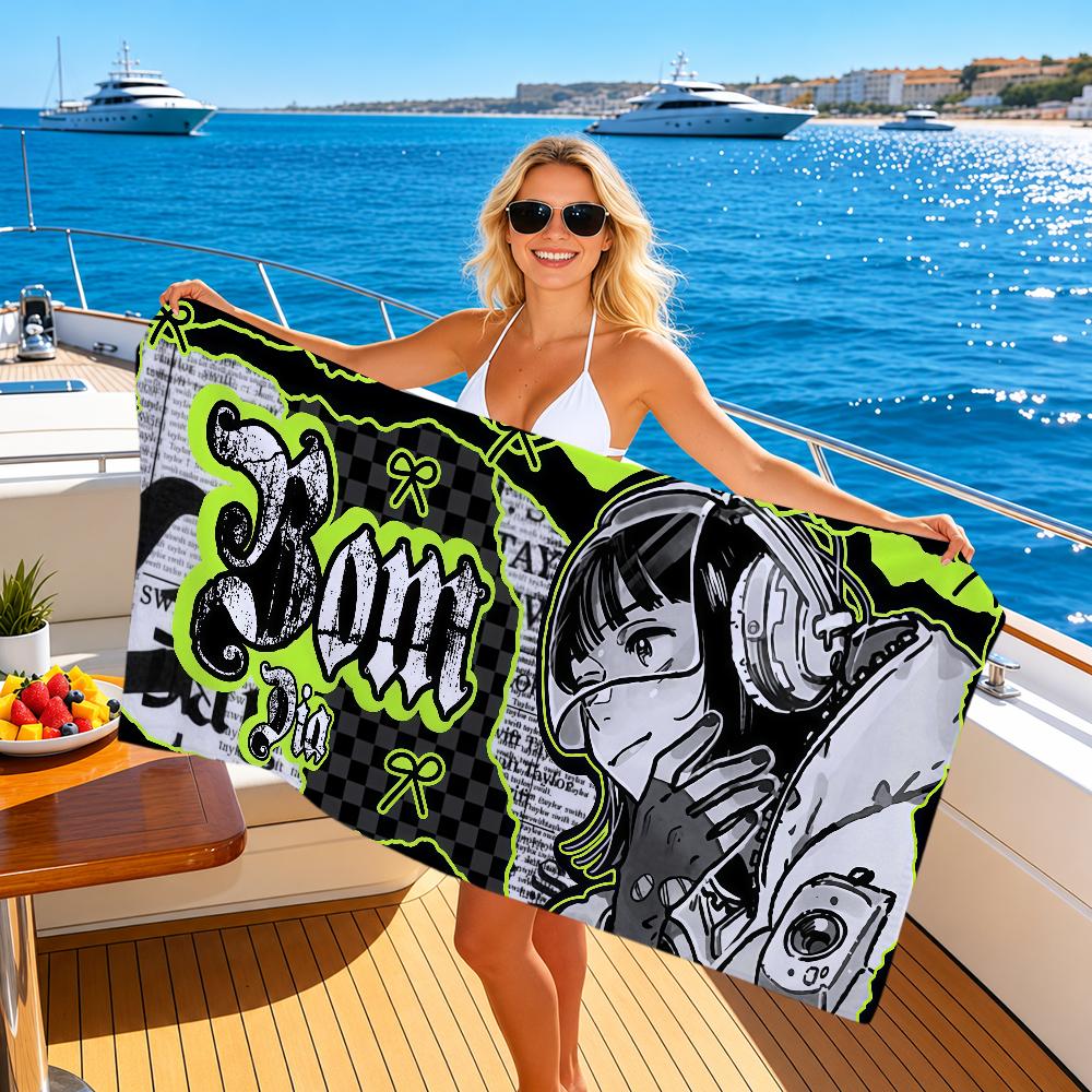 Bath Towels Anime Art K-Kinioto Green Yuri T-TGSWIIWAGAA Soft Quick Dry Gift Travel Gym Bathing Spa Camp Sport Pool Towel Gift