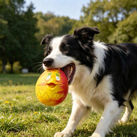 Pet Toy Built-in Airbag Sound Effect Chewing Toy with Bird Design Elastic Rubber Interactive Toy for Dogs