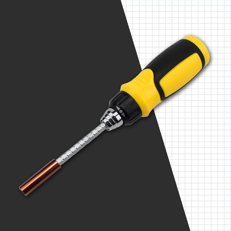 12-in-1 Telescopic Ratchet Screwdriver Set with Built-in Chrome-Vanadium Steel Bits - Portable and Detachable for Repairs Ratchet Set 6098a-1