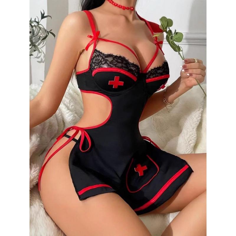 New Sexy Female Nurse Clothing Sex Lingerie Battle Robe Pure Pajamas Cosplay Clothing Lace