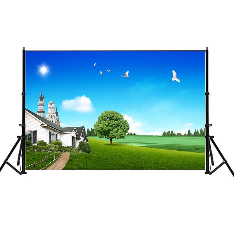 Landscape Backdrop with Blue Sky&White Clouds for Events,Parties,Studio Shoots,Outdoor Celebrations,Live Streaming