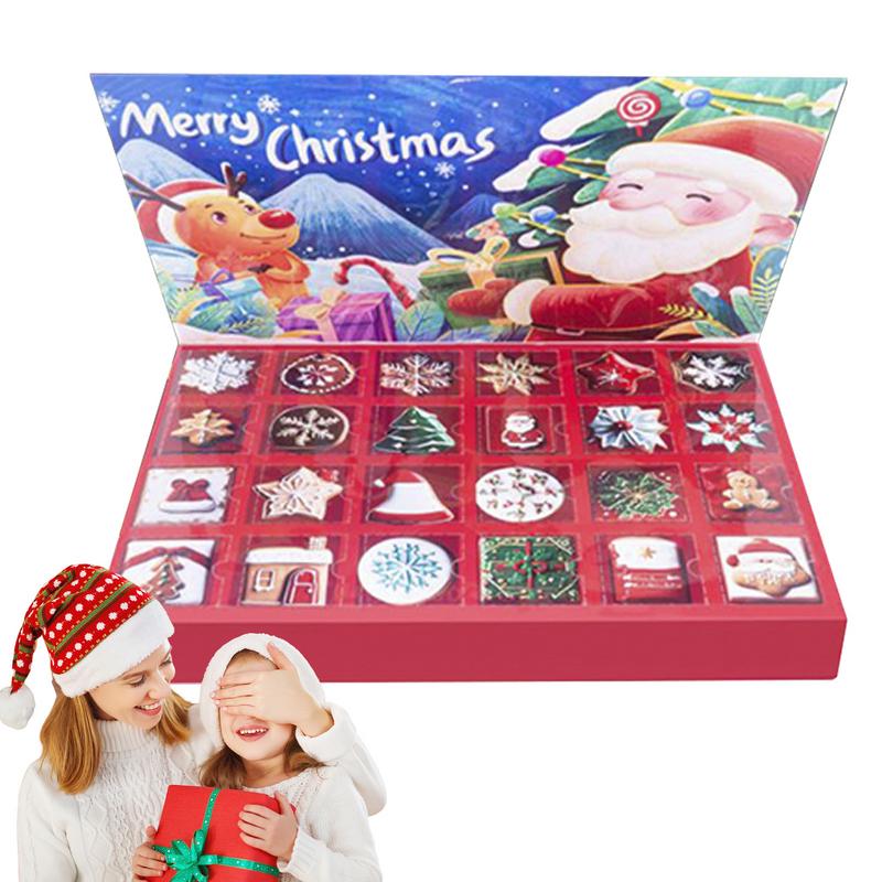 24 Fächer Geschenk-Süßigkeitenboxen Kreativer Befüllbarer Weihnachts-Countdown Adventskalender Leere Überraschungsboxen für Kinder Partygeschenke
