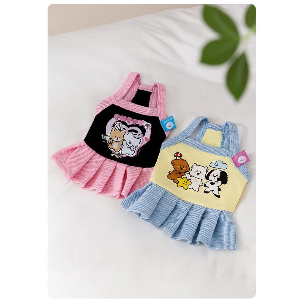 Cat Versatile Suspender Dress Summer Suspender Pleated Skirt Small Dog Summer Breathable Pet Dog Dog Clothes
