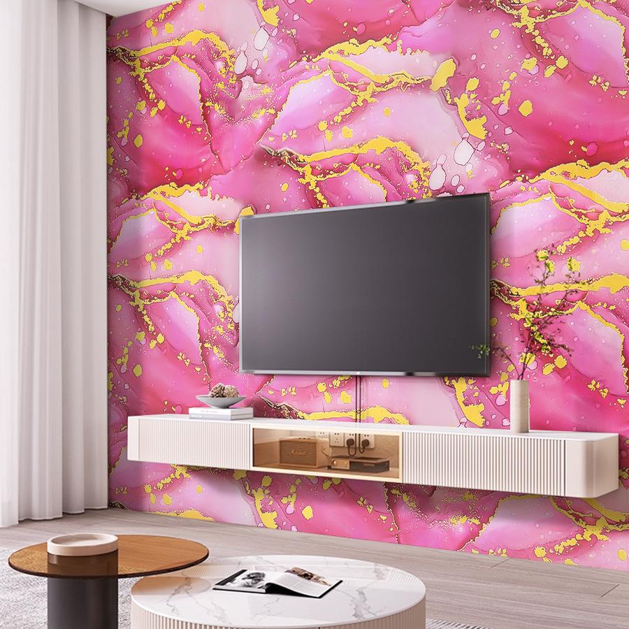 Samolepicí mramorová tapeta se zlatou fólií, odlepovací a nalepovací, vodotěsná, odolná proti oleji, nálepka na kuchyňskou zástěnu a pracovní desku, 5vrstvá PET samolepka na zeď pro nábytek