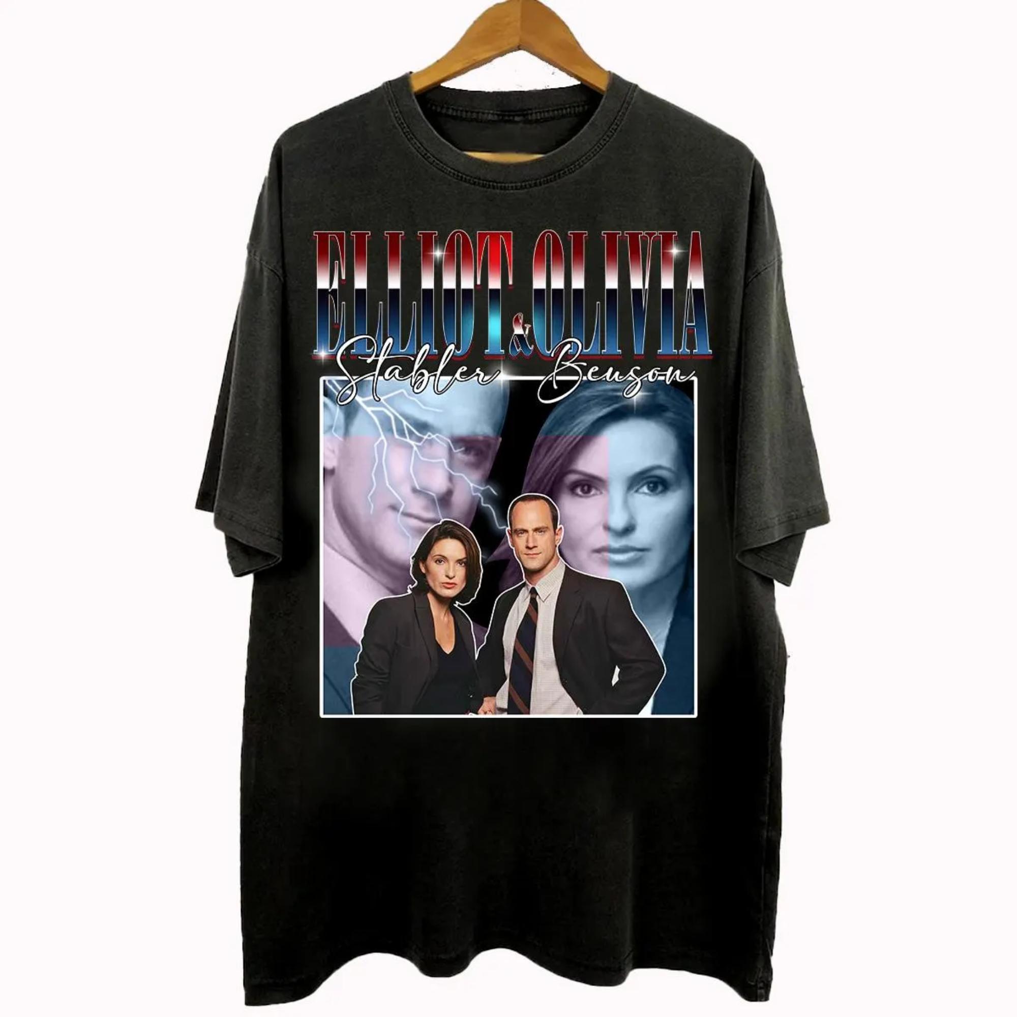 Elliot Stabler and Olivia Benson Printed Womens Tshirt SpringSummer Fashion Trend Pure Cotton Top Neutral Short Sleeve Tshirt M