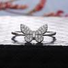 New Silver Color Delicate Butterfly Women Rings Brilliant Cubic Zirconia Girl Stylish Party Accessories Female Trendy Jewelry