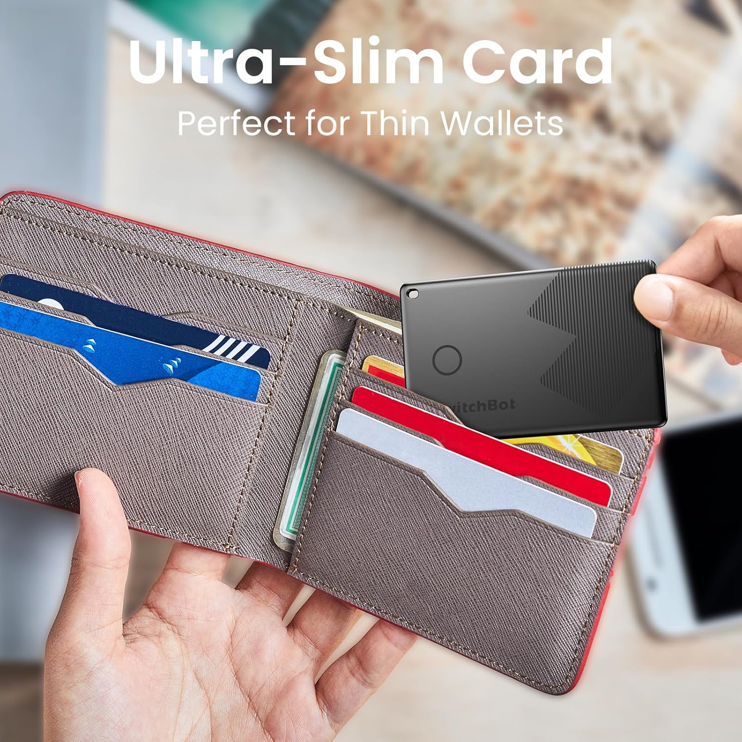Карта-трекер SwitchBot Wallet Tracker Card,      (Только для iOS, Android не поддерживается), Карта «Найти мой кошелек», Поиск телефона, Поиск ключей, Срок службы батареи до 3 лет, IP 67