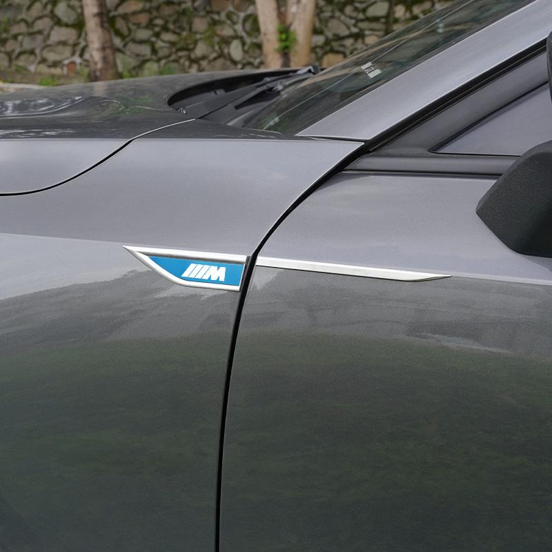 2Pcs Car M Logo Side Fender Emblem Badge Sticker For BMW X1 X2 X3 X5 X4 X6 X7 G30 G20 G32 G11 G12 F40 F30 F20 F10 F34 F07 F44 JMGY3