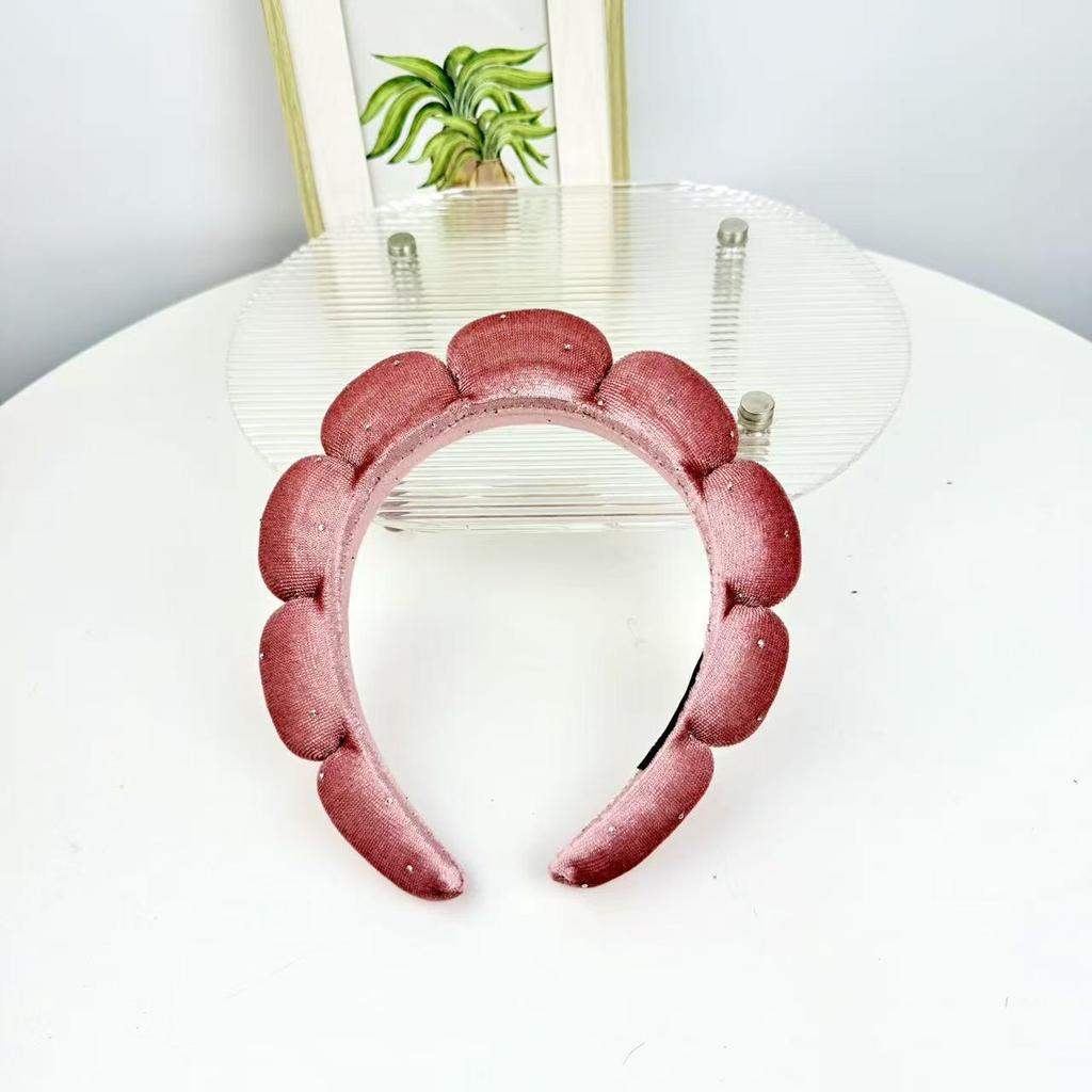 Women's Cute Blue Cloud Headband - Wide, High Skull Top for Face Washing