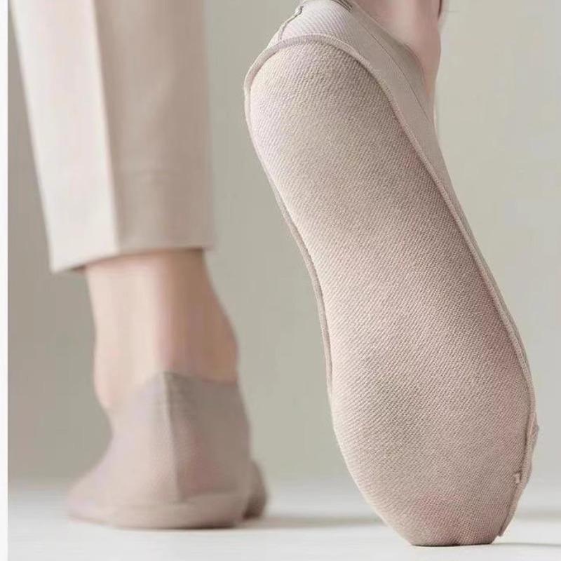 5 Pairs Men's Summer Thin Mesh Breathable Invisible Cotton Sole Sweat Absorbent Deodorant Non-slip with Boat Socks