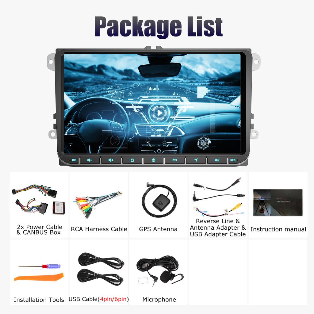 Android 14 Bilradio Trådløs Carplay For Volkswagen Passat Skoda Octavia golf 5 6 touran Bil Multimediaspiller GPS WiFi