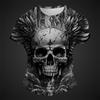Fashion 3D Skull Print T Shirt For Men Hip Hop Trend Harajuku Streetwear Summer Casual O-neck Short Sleeve Loose Breathable Tops