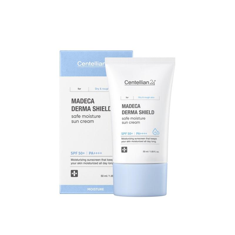 Madeca Derma Shield Safe Moisture Sunscreen 50ml (SPF50+) 1 Ea. 24H UV Protection Moisturizing Vegan Essence