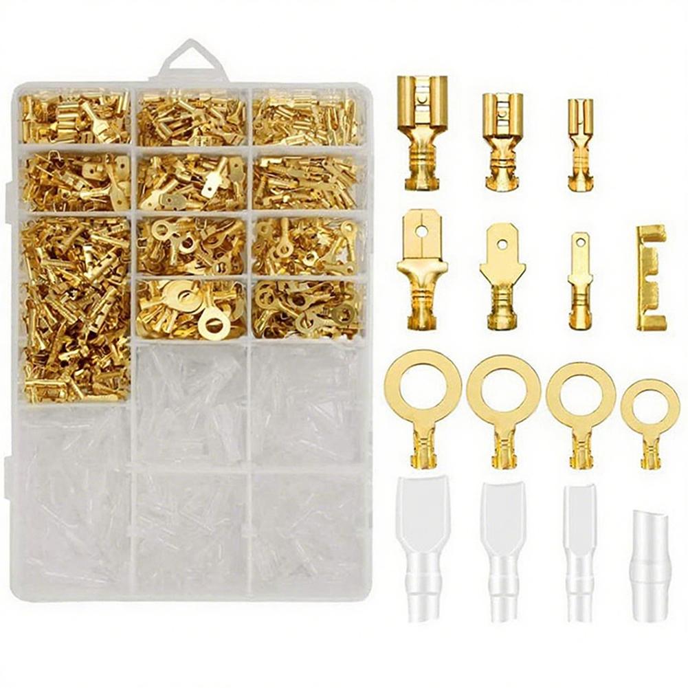 Male Female Crimp Terminal Kit 1000 Pieces Electrical Wire Connectors 2 8mm 4 8mm 6 3mm Cable Connectors with Storage Box