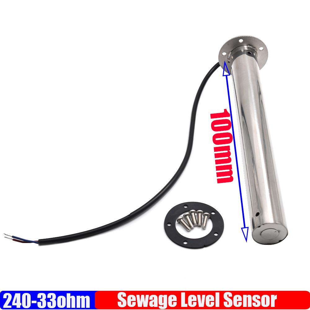ZMFJH 240-33 Ом Датчик уровня сточных вод 100-550 мм Нержавеющая сталь Датчик уровня сточных вод для лодки автомобиля бака Датчик уровня жидкости воды 100mm