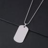 Stainless Steel Square Pearl Necklace with Engravable Dog Tag - Laser Color Printing Festival Gift.