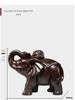 Large Ebony Wood Elephant Carving Set - Home Decor & Housewarming Gift