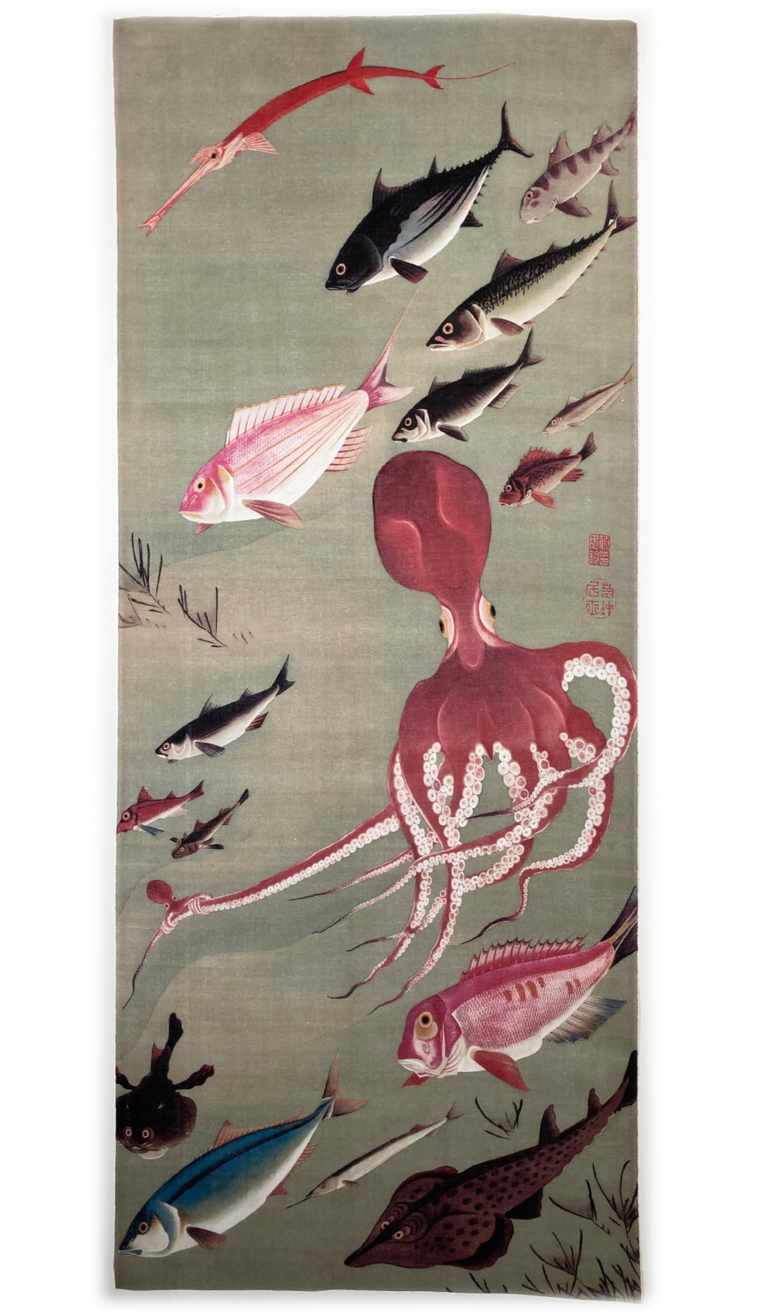 

Тенугуи (полотенце для рук) Ито Дзякутю, Косяк рыб