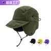 Winter velvet thickened warm Lei Feng hat outdoor sports windproof waterproof ear protection hat cold ski hat