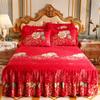High Quality Thicken Fine Short Plush Quilted Bed Skirt King Queen Size Warm Velvet Bedspread No Pillowcase
