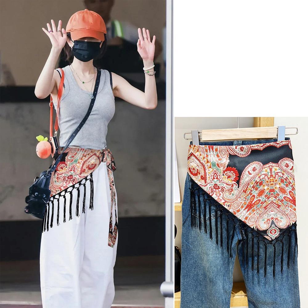 Exquisite Triangle Waistband Tassels Dance Hip Scarf Fashion Fringe Waist Belt Dress Jeans Decor
