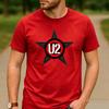 Vintage U2 Star Logo Graphic T Shirt Unisex Cotton Short Sleeve Rock Band Music Fans Casual Tee Festival Merch