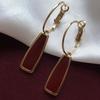 1 Pair Drop Earrings Geometric Ear Clip Electroplating High Gloss Polished Decorate Charming Daily Jewelry Dangle Earrings Women Jewelry