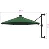 Wall Mounted Sun Umbrella with LEDs 300 cm Green