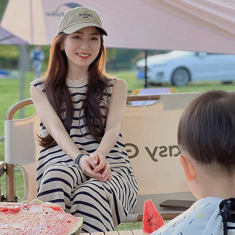 

JK&JS French Retro Striped Knit Sleeveless A-Line Dress XL