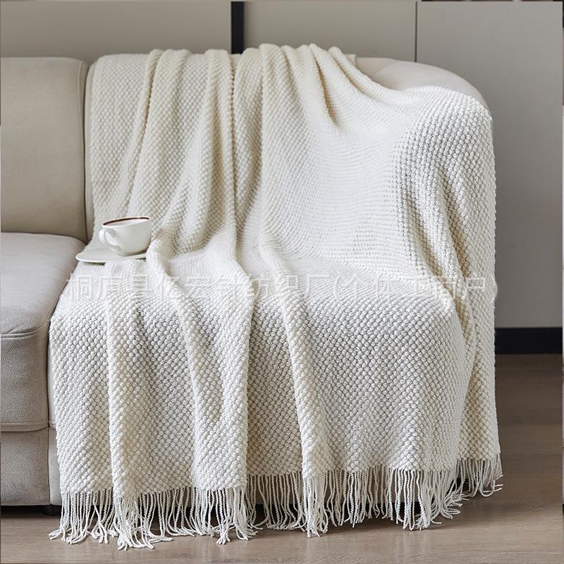 Super Soft Knitted Throw Blanket for Sofa, Office, Nap, Hotel, Bed Runner, or Living Room.